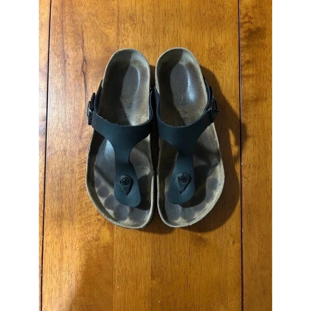 Birkenstock Gizeh Black Thong Sandals Size 38